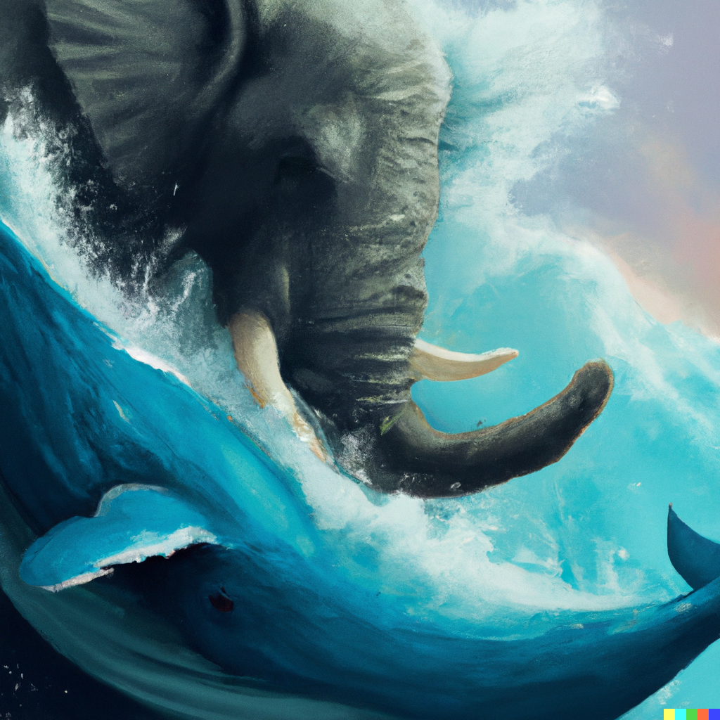 A whale and an elephant